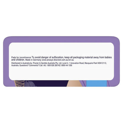 Always Discreet Active Incontinence Pads for Bladder Leaks, Long, 8-Pads