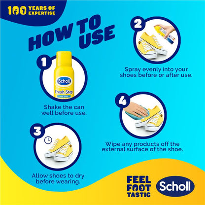 Scholl Fresh Step 24-Hour Odour Protection Shoe Spray, 100g