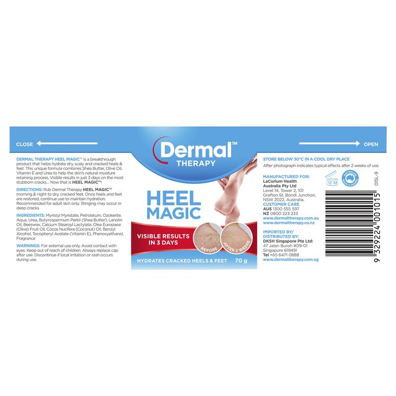Dermal Therapy Heel Magic 70g - Hydrating Cracked Heels Treatment