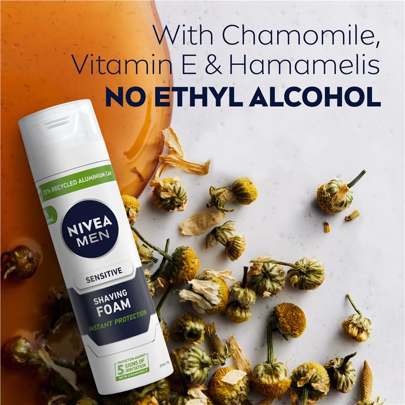 NIVEA MEN Sensitive Shaving Foam with Chamomile & Vitamin E 200ml
