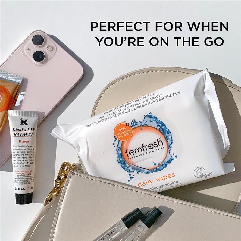 femfresh Daily Intimate Wipes - 20 Pack, Biodegradable & pH Balanced