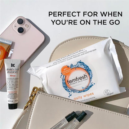 femfresh Daily Intimate Wipes - 20 Pack, Biodegradable & pH Balanced