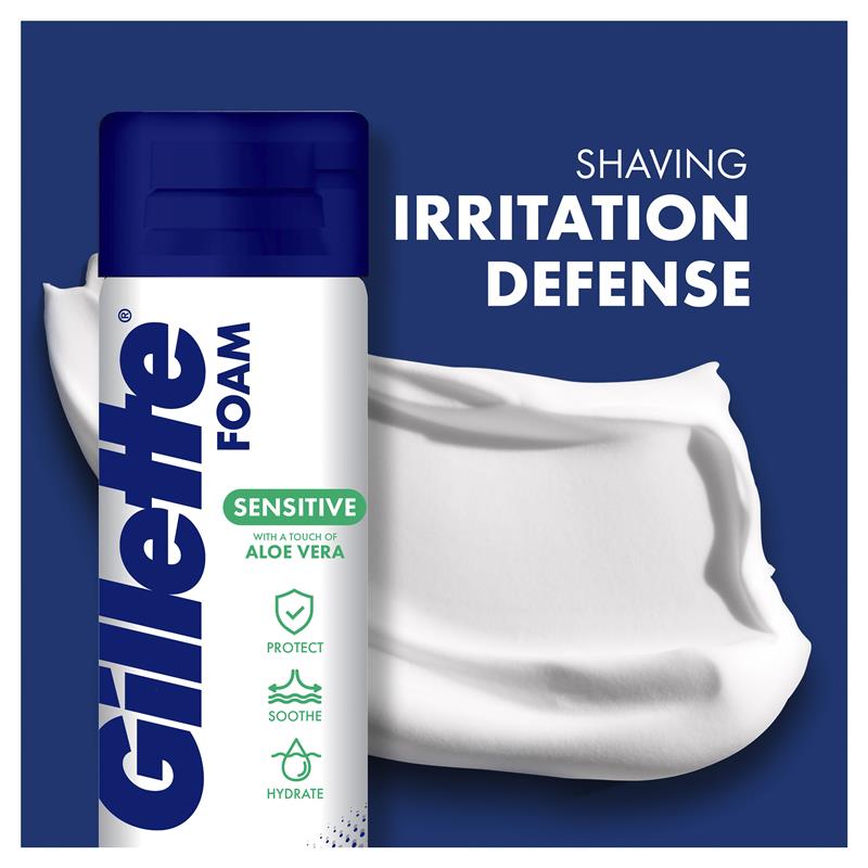Gillette Sensitive Skin Soothing Aloe Vera Shave Foam 245g