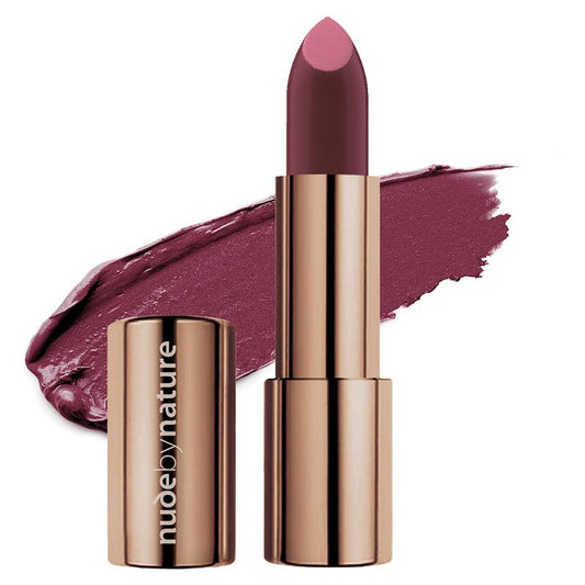 Nude by Nature Moisture Shine Lipstick 07 Deep Plum - Rich Color & Shine - Auzzi Store