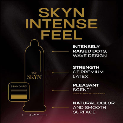 SKYN Intense Feel Non-Latex Condoms 10 Pack – Textured for Maximum Pleasure