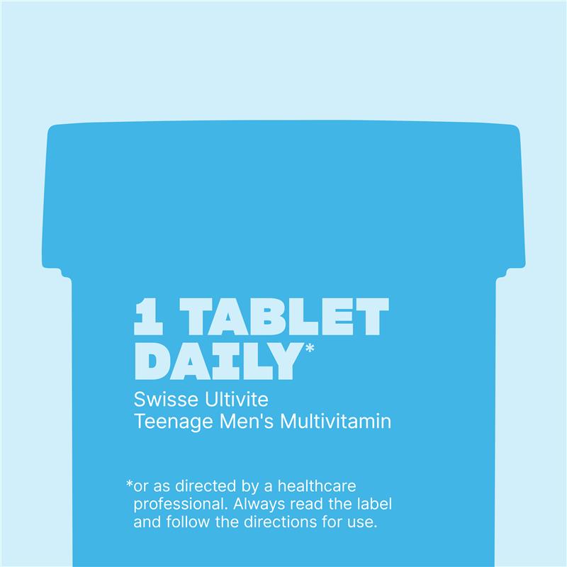 Swisse Ultivite Teenage Men's Multivitamin with B Vitamins, 60 Tablets