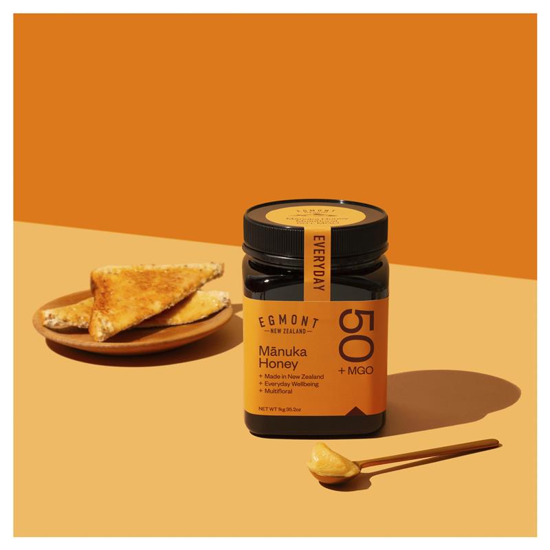 Egmont Manuka Honey MGO 50+ Multifloral, 1kg - Raw NZ