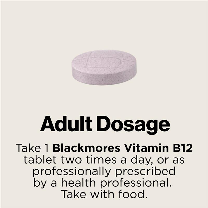 Blackmores Vitamin B12 100mcg Tablets - 75 Count for Energy Support