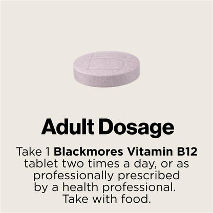 Blackmores Vitamin B12 100mcg Tablets - 75 Count for Energy Support