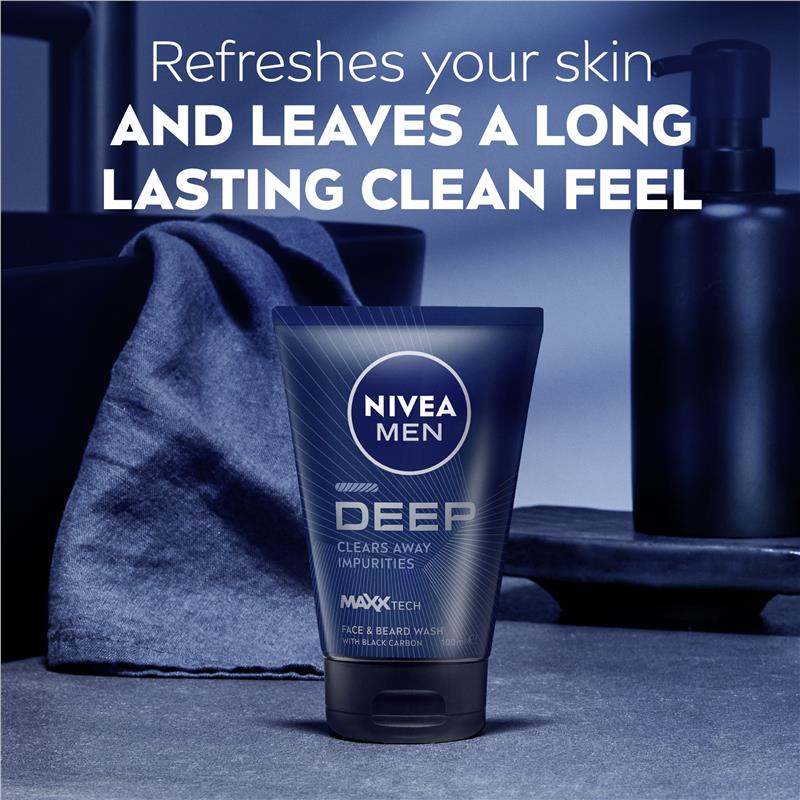 NIVEA for Men Deep Face Wash 100ml - Ultimate Cleanse for Men's Skin - Auzzi Store