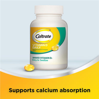 Caltrate Vitamin D3 1000 IU Soft Capsules, 60 Count, Supports Bone Health