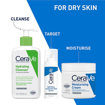 CeraVe Hydrating Hyaluronic Acid Serum 30ml - Deep Hydration for Normal to Dry Skin - Auzzi Store