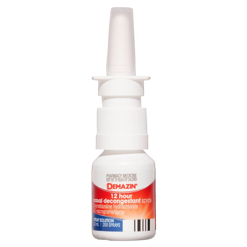Demazin 12 Hour Relief Decongestant Nasal Spray 2 x 20ml - Long-Lasting Relief