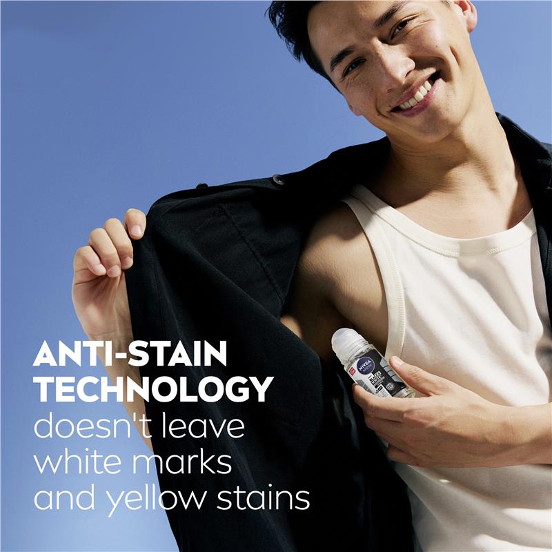 NIVEA MEN Black & White Invisible Roll-On Deodorant 72H Protection 50ml