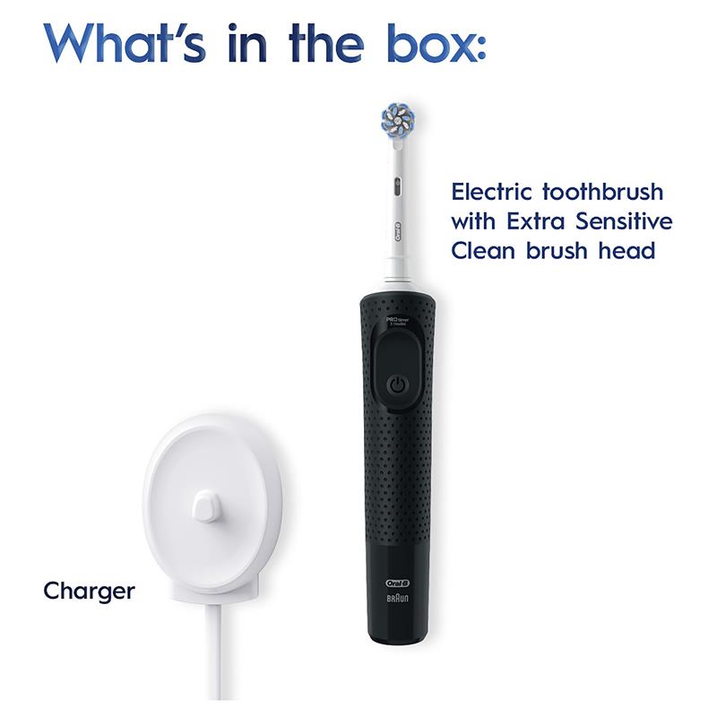 Oral-B Pro 300 Electric Toothbrush - Everyday Clean Black-Auzzi Store