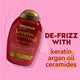 Ogx Frizz Free + Keratin Smoothing Oil Shampoo 385mL - 5 in 1 Benefits for Frizzy Hair – view 6 - Auzzistore