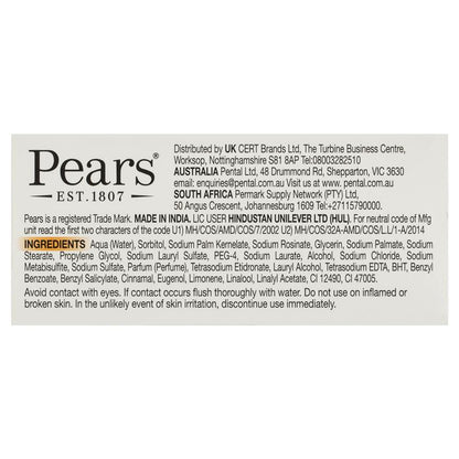 Pears Pure & Gentle Transparent Soap 125g – Natural Oils