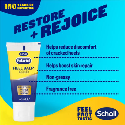 Scholl Eulactol Gold Heel Balm 60ml – 25% Urea for Dry Cracked Feet
