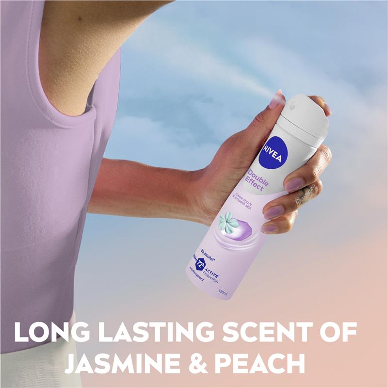 NIVEA Double Effect Avocado Deodorant Aerosol, 72H Protection, 250ml