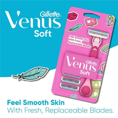 Gillette Simply Venus Hybrid Razor 4 Pack - Closer Shave with Less Nicks-Auzzi Store