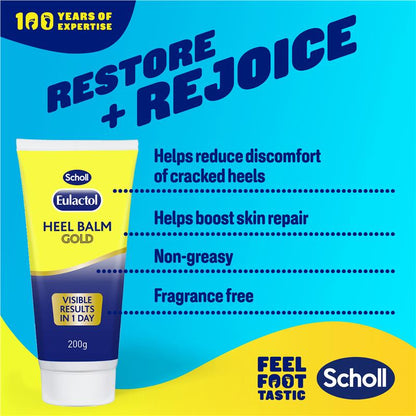Scholl Eulactol Cracked Heel Balm 200g – Repair Dry, Rough Feet