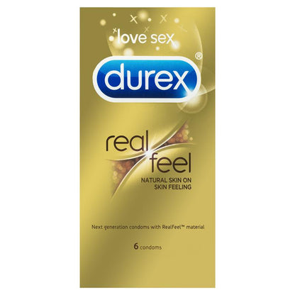 Durex RealFeel Polyisoprene Condoms - 6 Pack, Non-Latex, Natural Feel