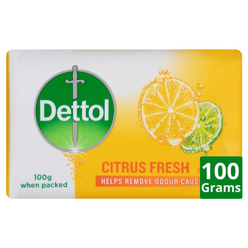 Dettol Citrus Fresh Bar Soap 3-Pack 100g – Germ Protection & Moisturizing