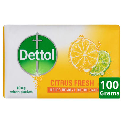 Dettol Citrus Fresh Bar Soap 3-Pack 100g – Germ Protection & Moisturizing
