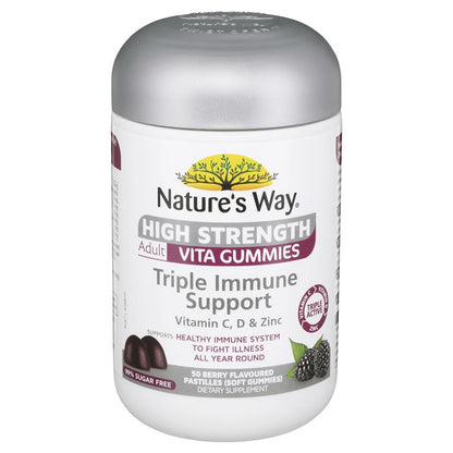 Nature's Way High Strength Triple Immune Adult Vita Gummies, 50