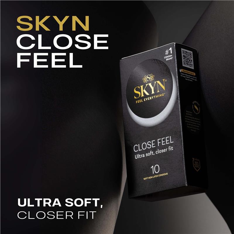 SKYN Close Feel Non-Latex Condoms 10 Pack – Ultra Smooth, Secure Fit