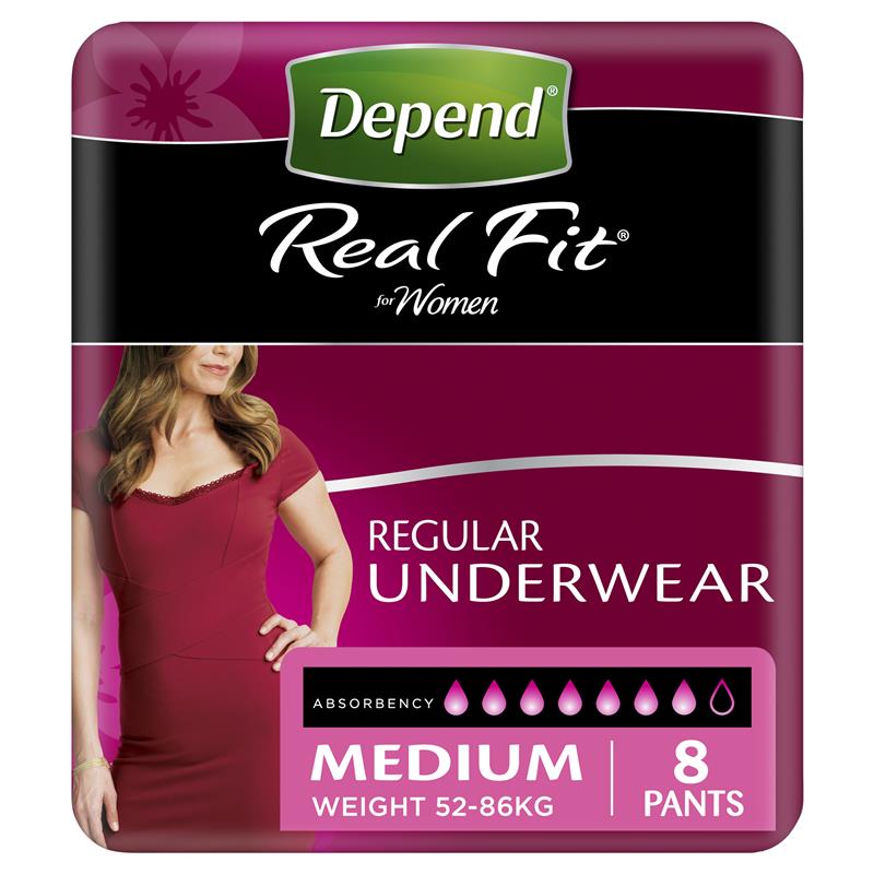 Depend Women Real Fit Underwear - Medium 8 Pack for Ultimate Comfort-Auzzi Store