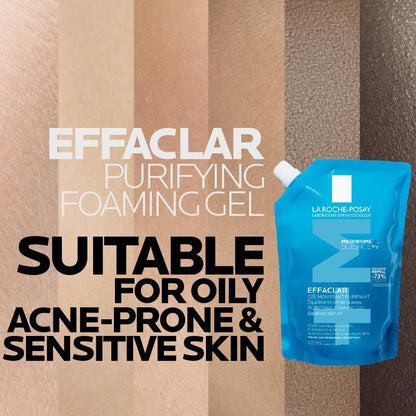 La Roche-Posay Effaclar Foaming Gel Moussant Eco Refill 400ml - Purifying Cleanser for Oily Skin