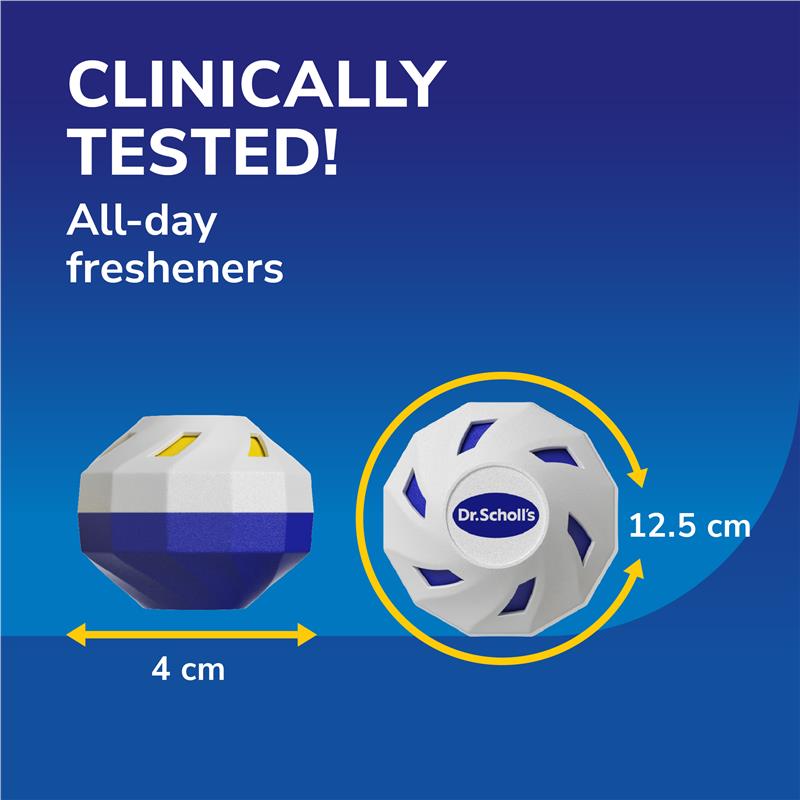 Dr. Scholl's 4-Pack Shoe Deodorizer Balls – Reusable Freshness for Shoes & Bags