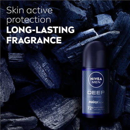 NIVEA Men Deep Darkwood Anti-Perspirant Roll-On 72H, 50ml