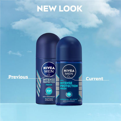 NIVEA MEN Intense Protection Fresh Roll-On Deodorant 72H, 50ml
