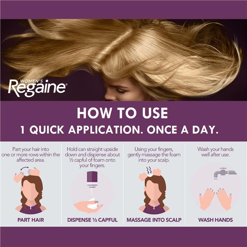 Regaine Women's Extra Strength Minoxidil Foam Hair Regrowth Treatment 2 x 60g-Auzzi Store