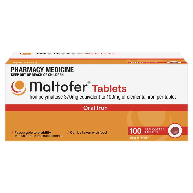 Maltofer Oral Iron Supplement 100mg Polymaltose - 100 Tablets