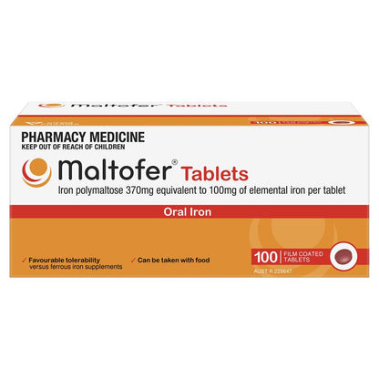 Maltofer Oral Iron Supplement 100mg Polymaltose - 100 Tablets