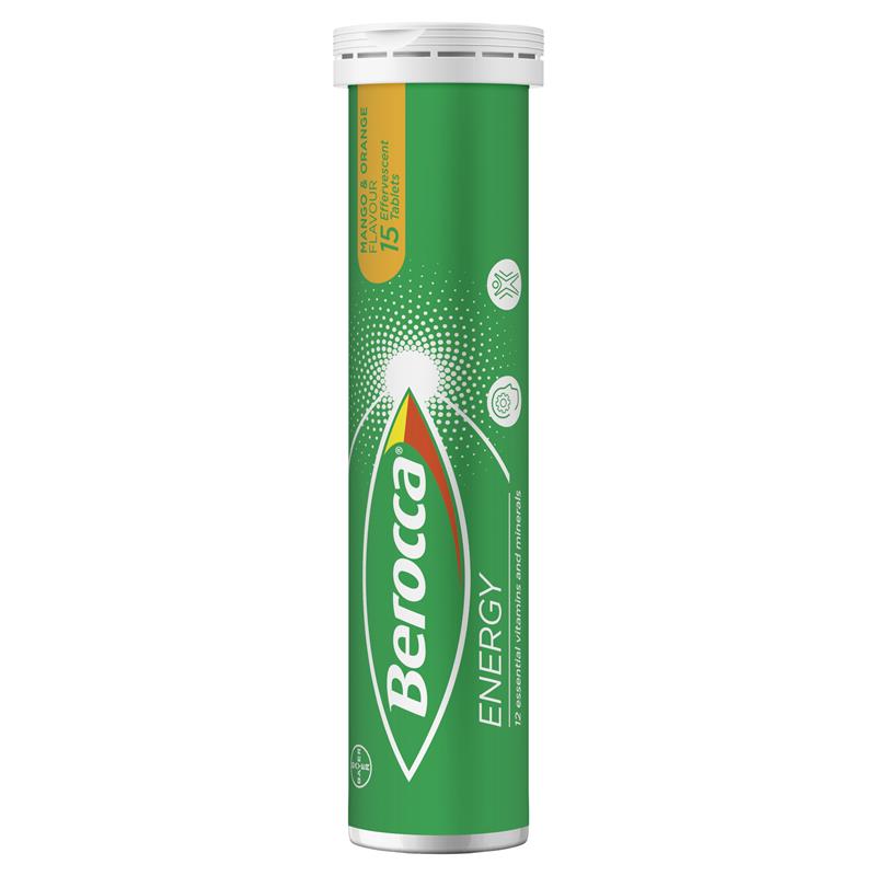 Berocca Energy Multivitamin Mango & Orange Flavor – 45 Tablets
