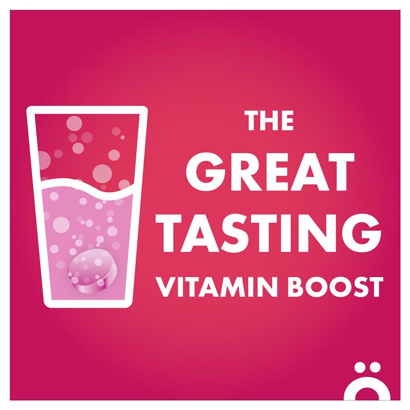 VÖOST Energy Raspberry Effervescent Vitamins with Guarana, 20 Tablets