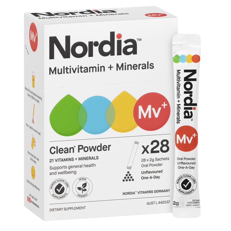 Nordia Multivitamin & Mineral Powder, 28 Unflavoured Sachets
