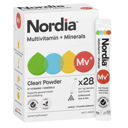 Nordia Multivitamin & Mineral Powder, 28 Unflavoured Sachets