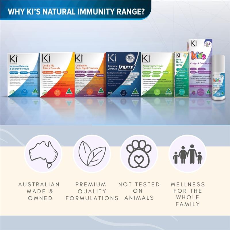 Ki Immune Defence & Energy Formula with Astragalus & Shiitake - 60 Tablets