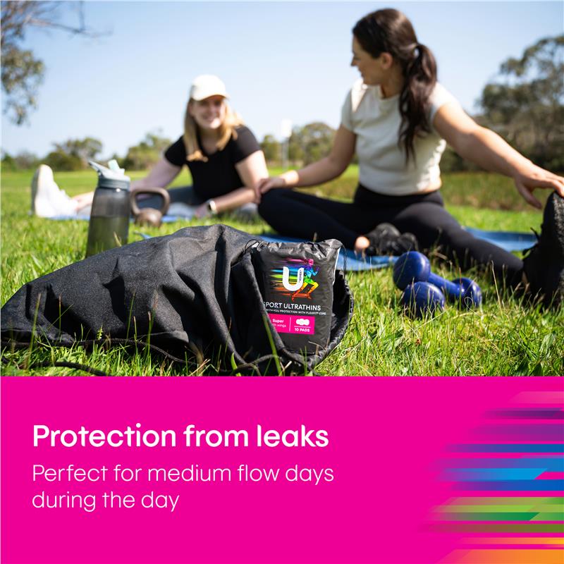 U by Kotex Sport Ultrathin Super Absorbent Pads, 10 Pads