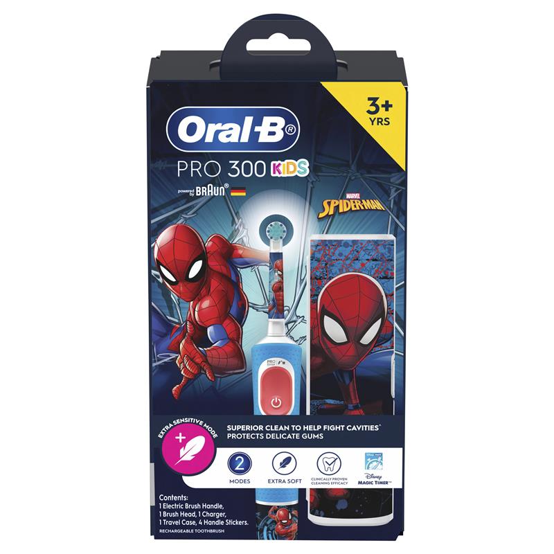 Oral-B Pro 300 Kids Spiderman Electric Toothbrush - 1 Pack