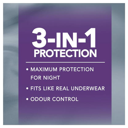 Depend RealFit Night Defense Men's Large Disposable Underwear, 8-Pack