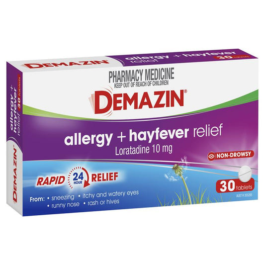 Demazin Allergy + Hayfever Relief Non-Drowsy - 30 Tablets - Auzzistore
