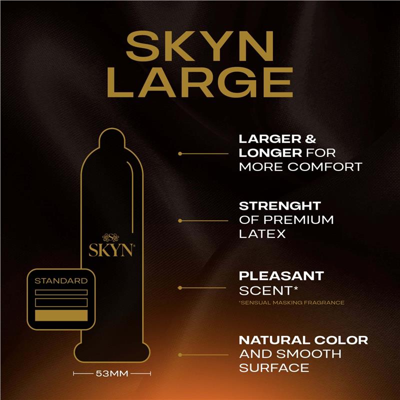 SKYN Large Non-Latex Condoms 10 Pack – Ultra Smooth Polyisoprene