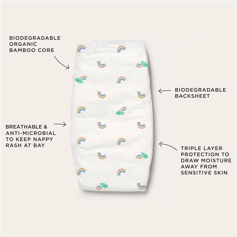 Tooshies Eco Nappies with Organic Bamboo Size 4 Toddler (10-15kg) - 36 Pack