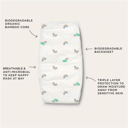 Tooshies Eco Nappies with Organic Bamboo Size 4 Toddler (10-15kg) - 36 Pack